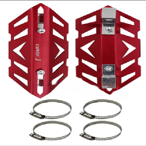 PROTECTOR DE BARRA Y TUBO DE ESCAPE METALICO ROJO