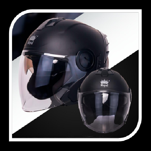 CASCO OPEN FACE ROYAL NEGRO MATE