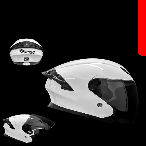 CASCO OPEN FACE XTREME BLANCO BRILLANTE