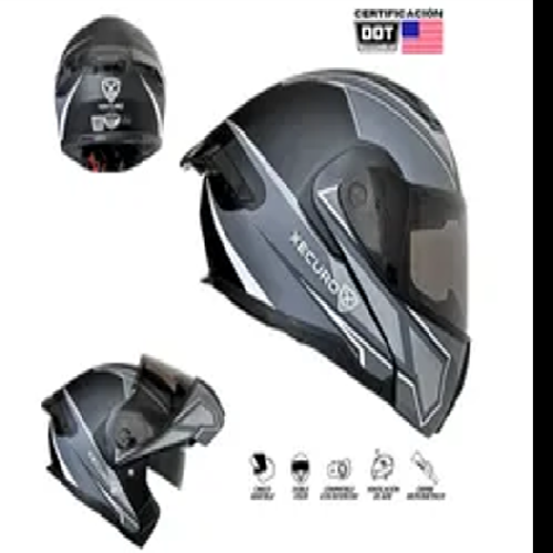CASCO ABATIBLE XECURO NEGRO GRIS MATE