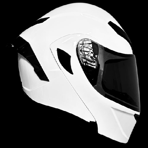 CASCO ABATIBLE XTREME BLANCO CON ALERON NEGRO